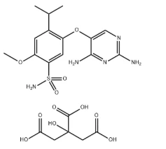 CAS:2310299-91-1 Benzensulfonamida, 5-[(2,4-diamino-5-pirimidinil)oxi]-2-metoxi-4-(1-metiletil)-, 2-hidroxi-1,2,3-propanetricarboxilat (1:1)